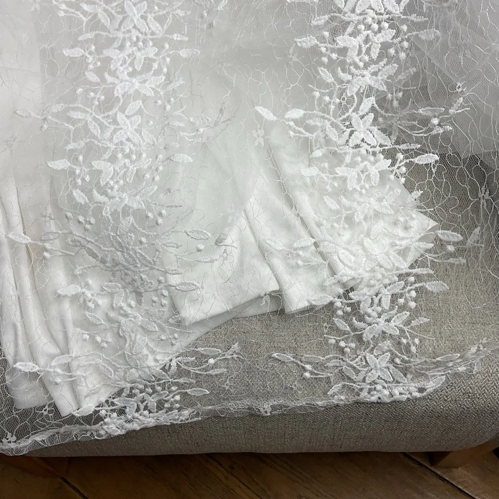 Lulus Sweetest Beloved White Mesh Embroidered Sleeveless Bride Maxi Dress NWT 1X - Picture 14 of 16